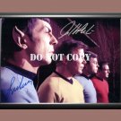 Leonard Nimoy Spock William Shatner Kirk Star Trek Signed Autographed Photo Poster A3 11.7x16.5"" TV