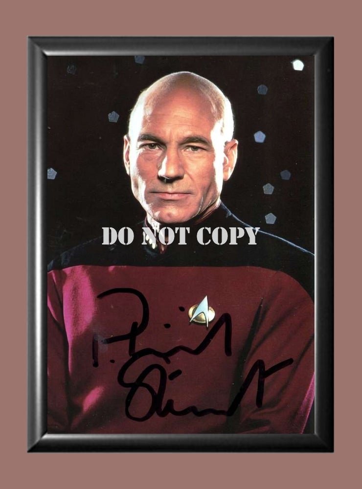 HWC Trading FR A3 Patrick Stewart Star Trek Jean-Luc Picard Cadeaux Imprimé Signé Autographe Photo Pour Les Fans D'émissions De Télévision - A3 Encadré