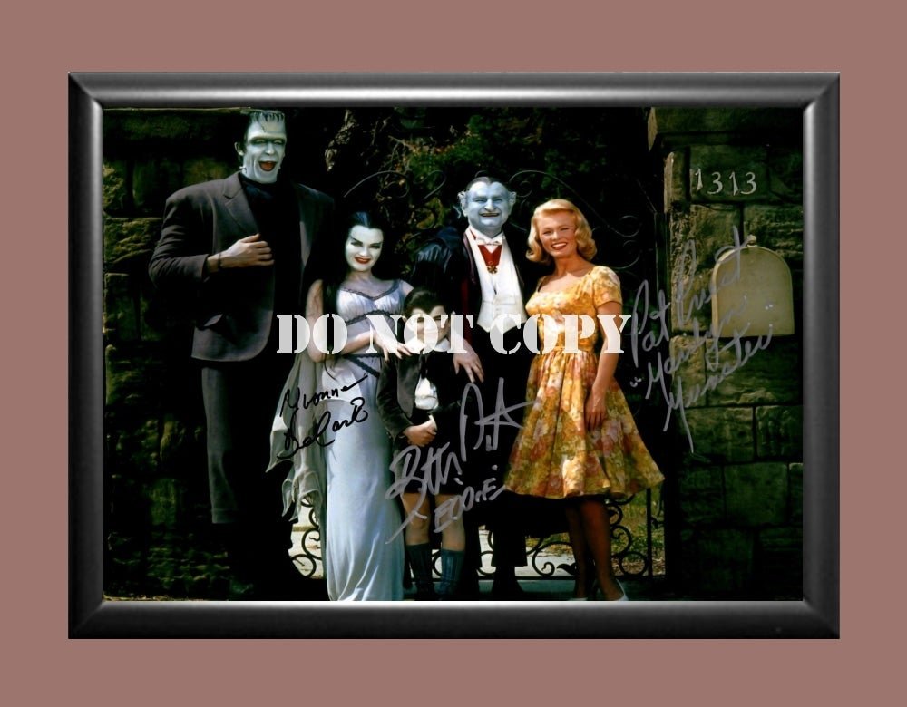 The Munsters Cast Signed Autographed Photo Poster A3 11.7x16.5"" TV1333A3