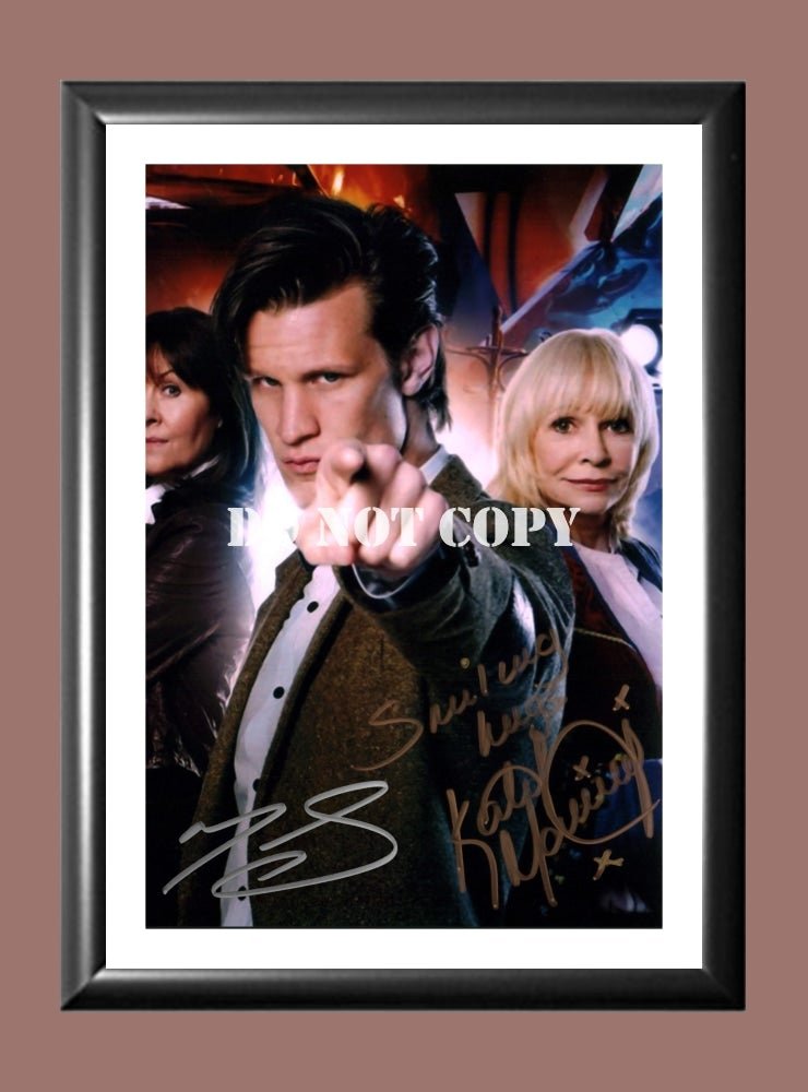 Katy Manning Matt Smith Dr Who Signed Autographed Photo Poster A3 11.7x16.5"" TV1292A3