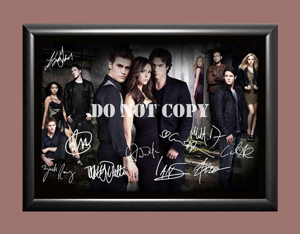 Vampire Diaries Cast Signed Autographed Photo Poster A2 16.5x23.4"" TV1443A2