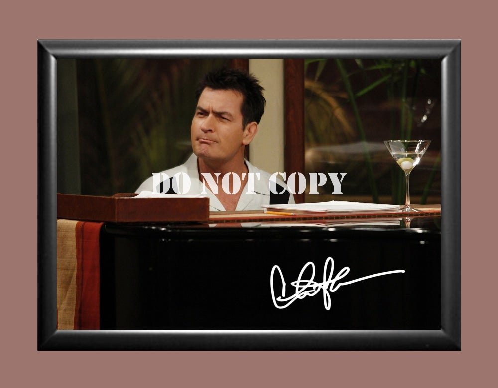 Charlie Sheen Two And A Half Men Signed Autographed Photo Poster A2 16.5x23.4"" TV1121A2