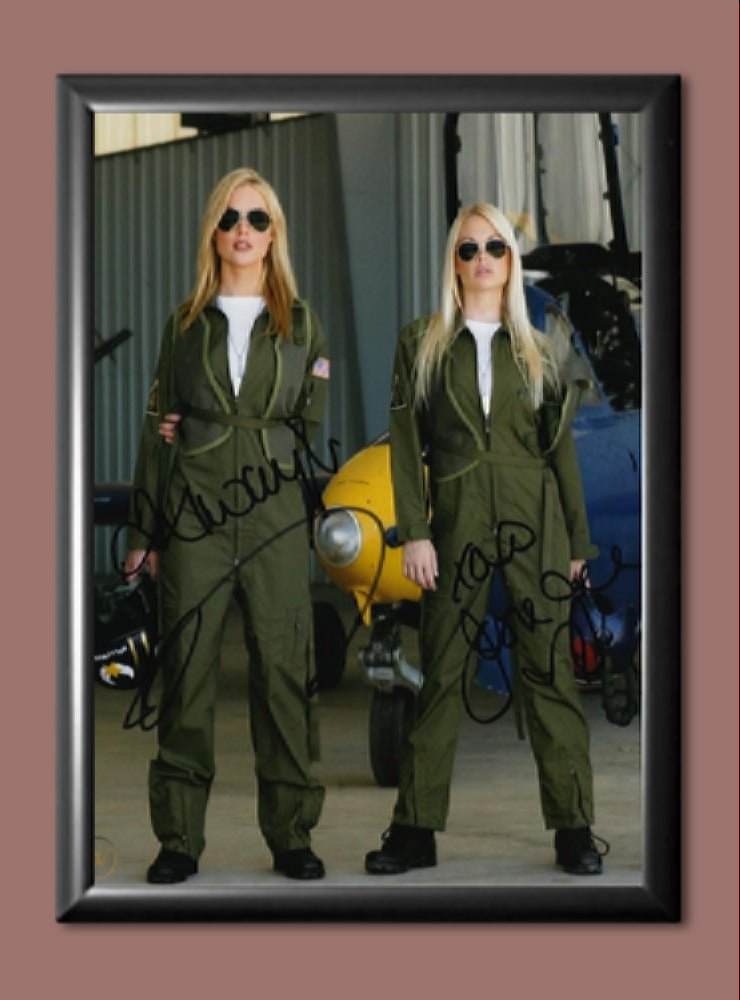 Kayden Kross and Jesse Jane Top Gun Pilots Parody Adult Models Signed Autographed Poster Photo A3 11
