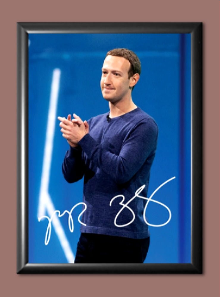 Mark Zuckerberg Signed Autographed Poster Photo A3 11.7x16.5"" H146A3