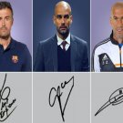 Luis Enrique Pep Guardiola Zinedine Zidane Football Managers Signed Autographed Poster Photo A4 8.3x