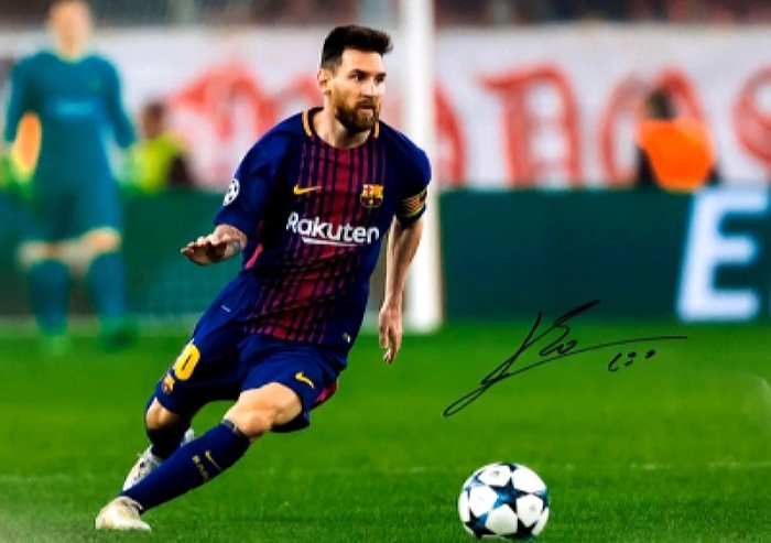 Lionel Messi Barcelona Signed Autographed Poster Photo A4 8.3x11.7""