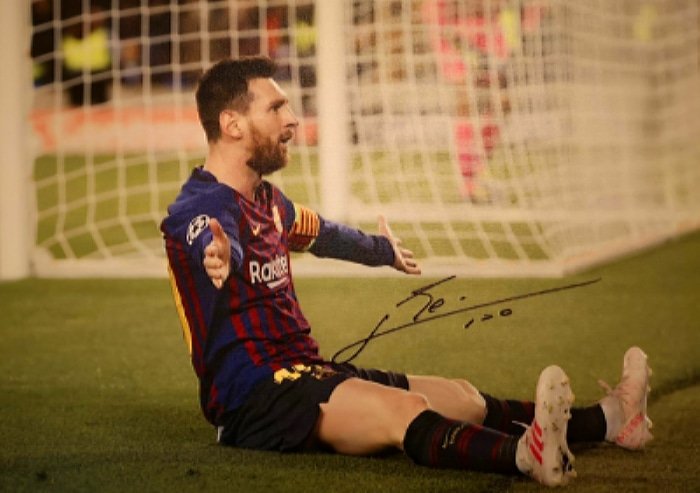 Lionel Messi Barcelona Signed Autographed Poster Photo A2 16.5x23.4""