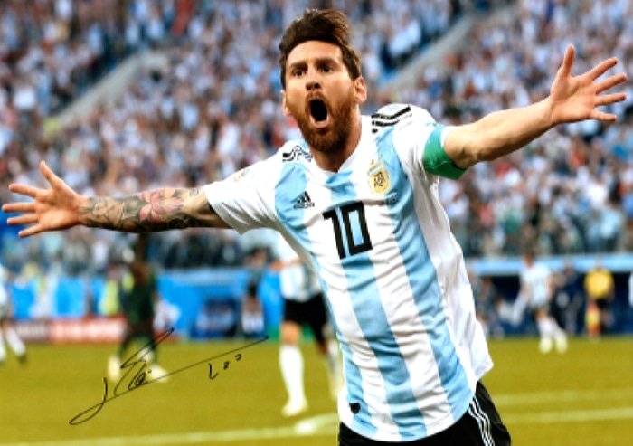 Lionel Messi Barcelona Signed Autographed Poster Photo A2 16.5x23.4""