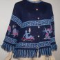 Vintage Astrology Zodiac Hippie Fringe Cardigan Sweater