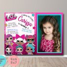 Lol Dolls Glitters Party Invitations With Photo