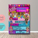 Lol Dolls Glitters Party For Girls Invitations