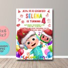 Cocomelon Chirtmas Birthday Invitation