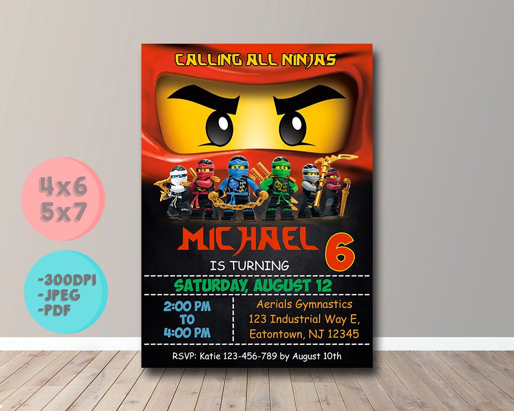 Ninjago Red Invitaton