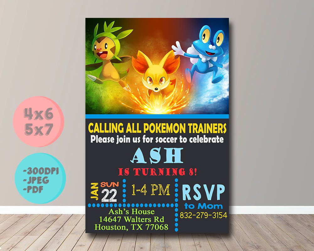 Pokemon Invitations