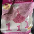 1st Birthday Fluffy Decorations w/Danglers Pink