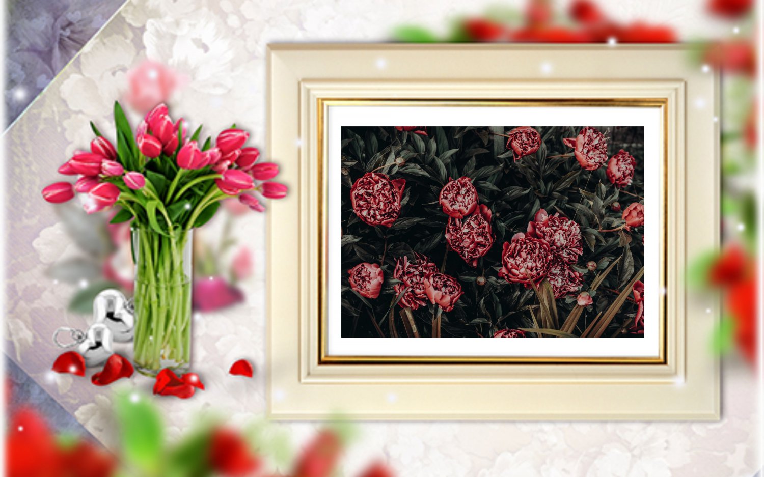 Gallery Wall art, Flower Art, Rose Printable Art & Water Line Art, Home Decor Art.
