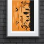Wild Sky Beauty Printable Art & Water Line Art, Modern Home Decor Art, Watercolor Botanical Print.