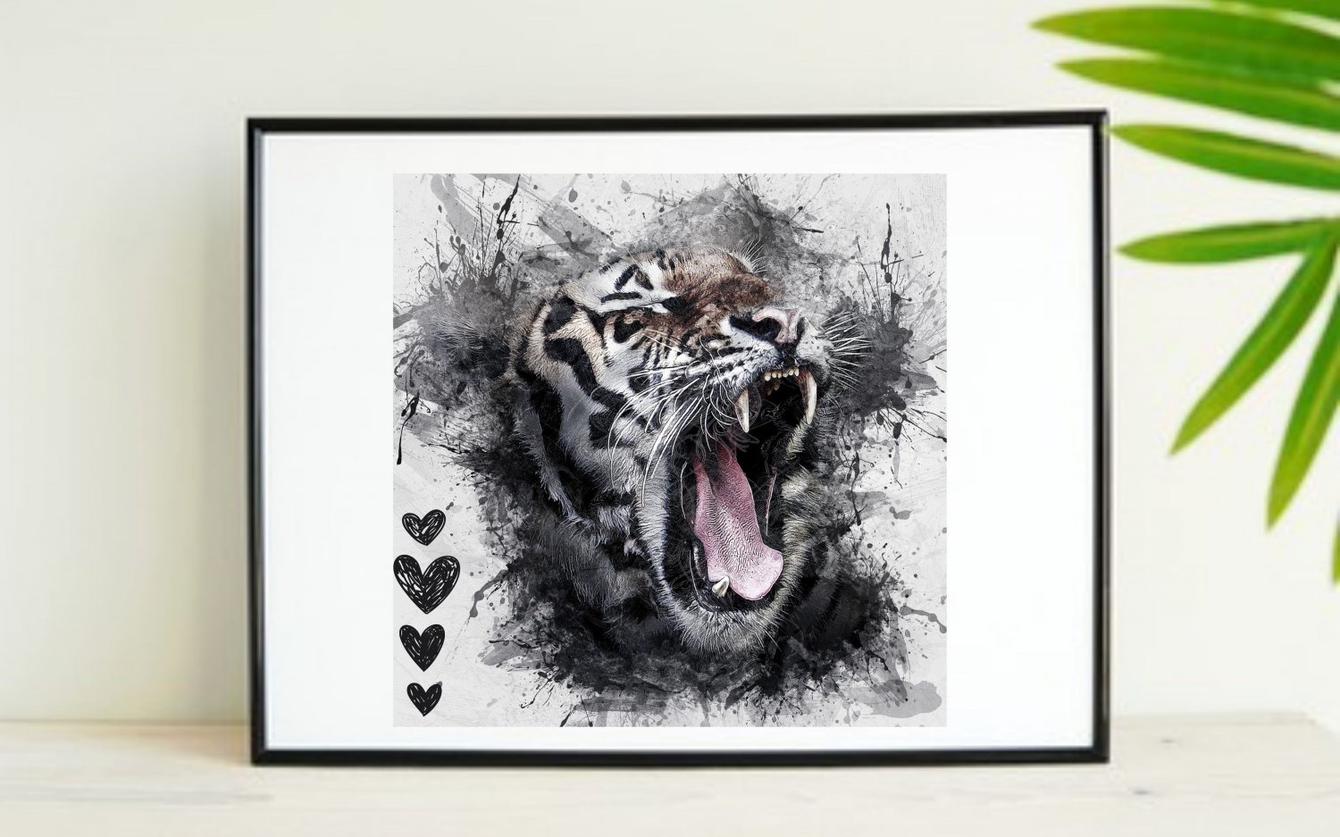 Gallery Wall art, Tiger Printable Art, Wild Animals Printable Art & Water Line Art