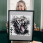 Gallery Wall art, Tiger Printable Art, Wild Animals Printable Art & Water Line Art
