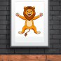 Cartoon Art, Lion Cartoon Printable Art & Water Line Art, Modern Home Decor Art, Wall Decor,