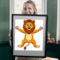 Cartoon Art, Lion Cartoon Printable Art & Water Line Art, Modern Home Decor Art, Wall Decor,