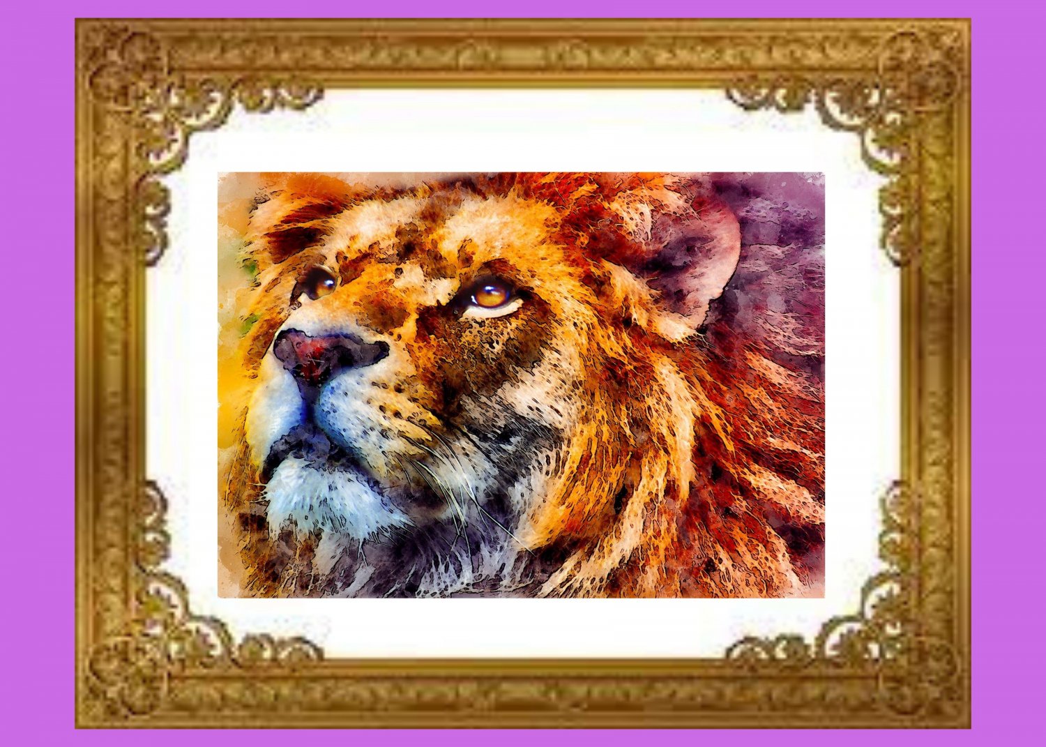 Lion Face Printable Art, Animal Beauty Printable Art & Water Line Art, Abstract art print.