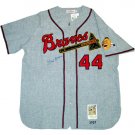 Hank Aaron Autographed 1957 Grey Milwaukee Braves Replica Jersey