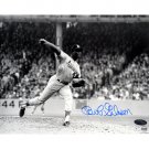 Bob Gibson Autographed Pitch Black & White 8x10 Photograph