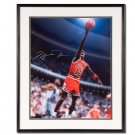  Michael Jordan Autographed Chicago Bulls -#12 Red Jersey- 16x20 Photo - Framed (UDA)