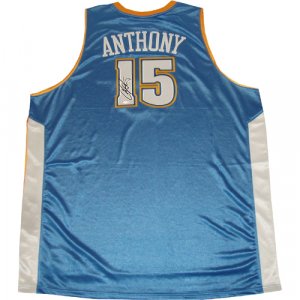 Carmelo Anthony Autographed Authentic Away Blue Nuggets Jersey