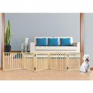 Pet Supplies - Smart Folding Free Standing 5-Panel Wood Dog Gate