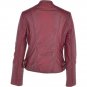 Ladies Leather Biker Jacket Bordeaux Best Quality Genuine Leather jacket