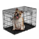 Dog Crates Depot® Size L Double-Door Folding Metal Dog or Pet Crate Kennel with Tray