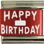 Happy Birthday Red Laser Italian Charm