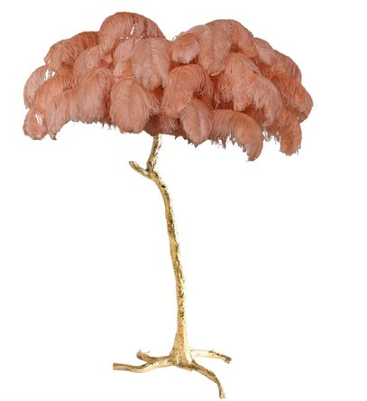 Small Ostrich Feather Lamp