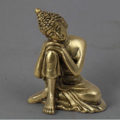 Brass Metal Buddha Statue - 6 Inch