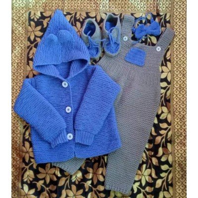 Crocheted Woolen Romper Set