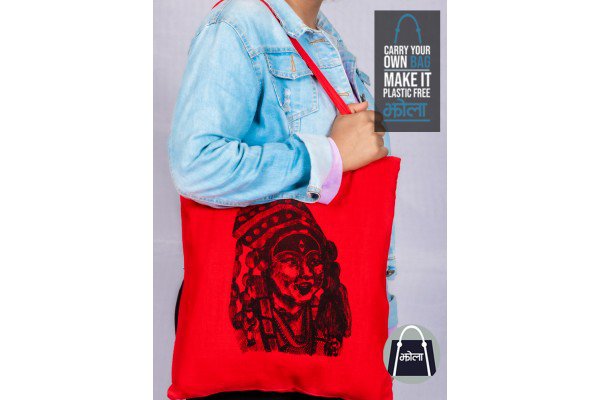 Multi Purpose Tote Bag Red With Kumari Print