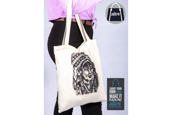 Multi Purpose Tote Bag White With Kumari Print