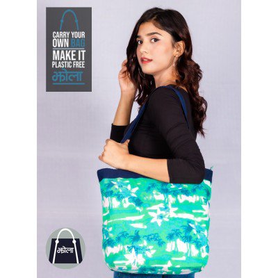 Multi Purpose Tote Bag With Sea Green