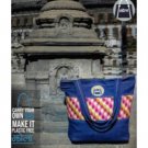 Multi Purpose Tote Bag- Blue, Black Gleans With Dhaka