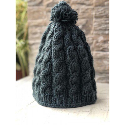 Woolen Beanies For Ladies- Black