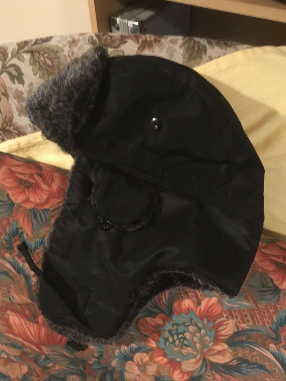FAUX FUR LINED QUILTED AVIATOR TRAPPER HAT EAR FLAPS