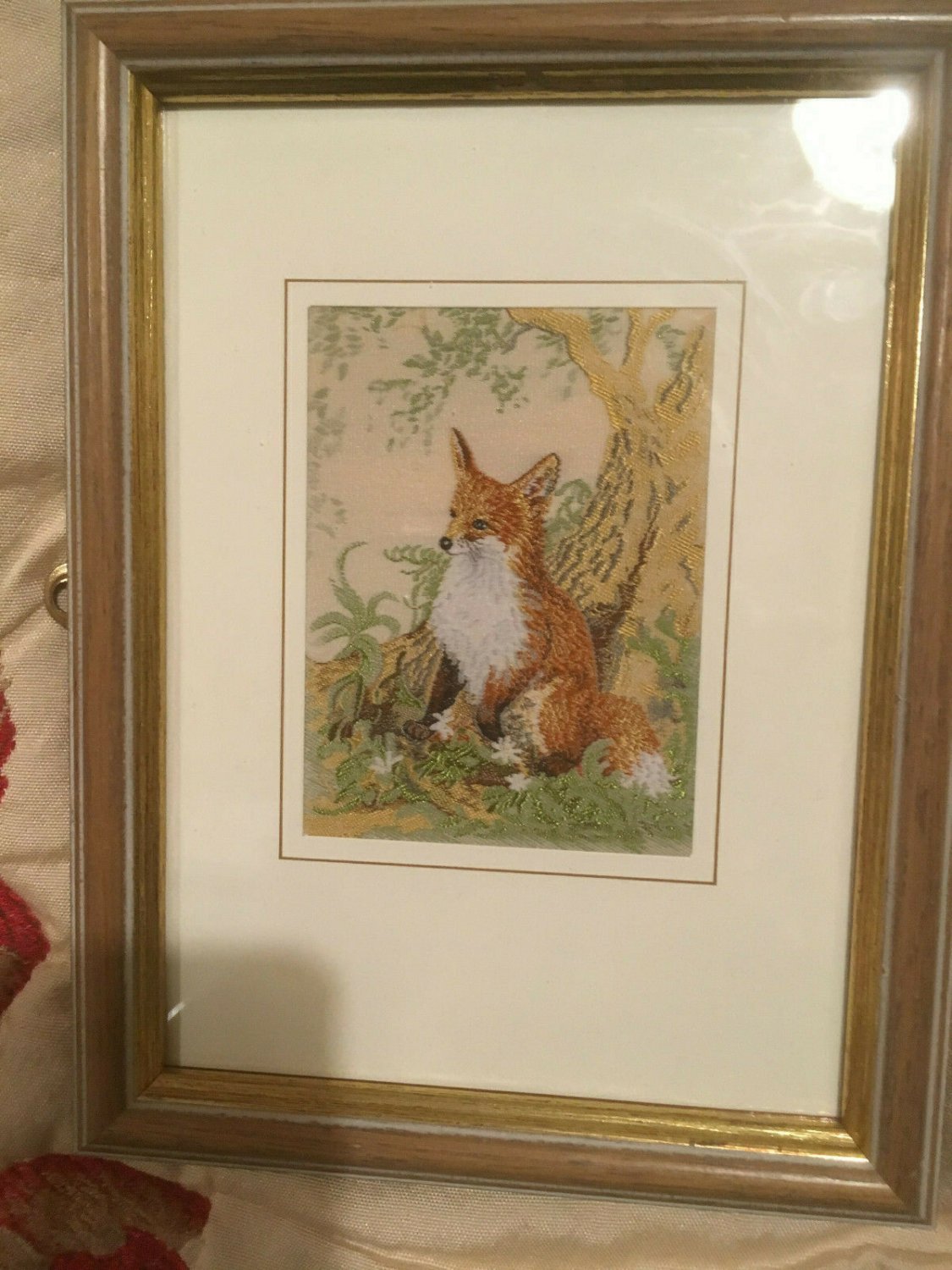 FRAMED SILK WOVEN FOX PICTURE