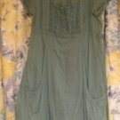 GREEN BRODERIE ANGLAISE ATMOSPHERE DRESS EMPIRE WAIST SIZE 8 (36) PUFF SLEEVE