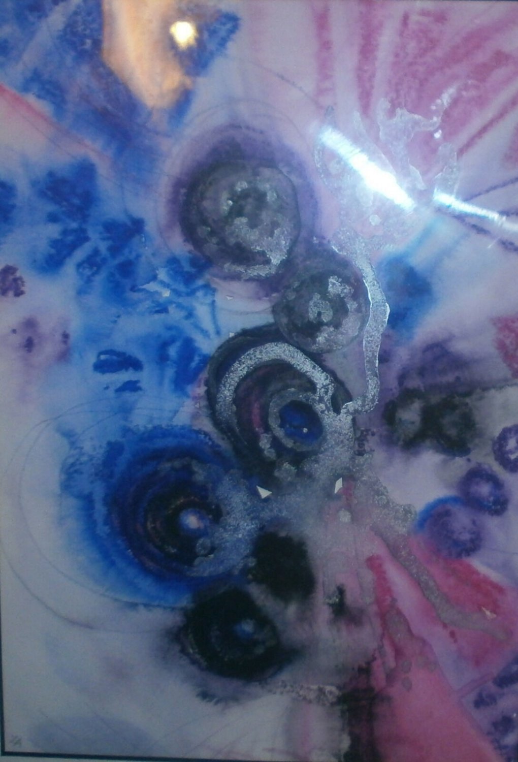 Original MIXED MEDIA Abstract Painting by Zoe Alexander Framed c