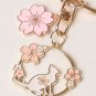 Cartoon Cat & Flower Charm Keychain Accessories Pendant Bag Charm Key Ring Decor