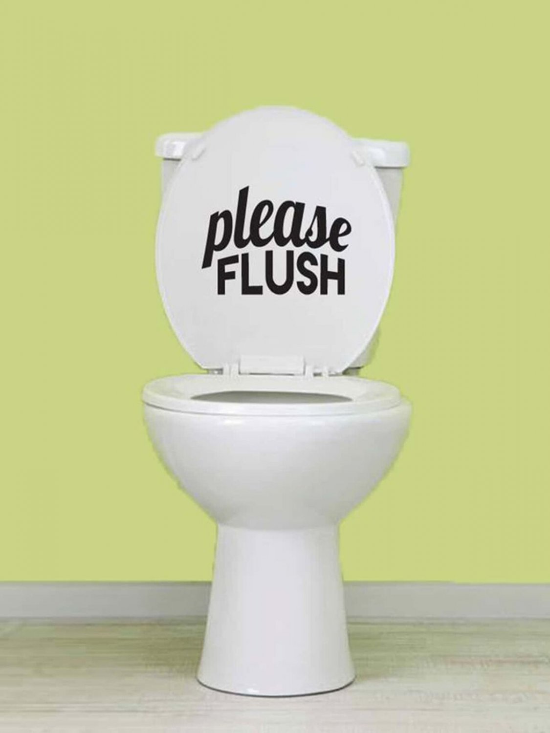 New Slogan Graphic Toilet Sticker Please Flush Removable Peel and Stick Decal