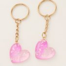 2pcs Heart Charm Keychain for Handbag Car Keys Decor Gift Keychain for Women Men