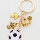 Soccer & Letter Charm Keychain Gift for Men Boyfriend Husband Son Brother Friend